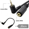 4 Pole stereo 2.5mm Male to 2.5mm Female Jack 90 Right Angled Male To Female Audio Adaptor Cable - Image 5