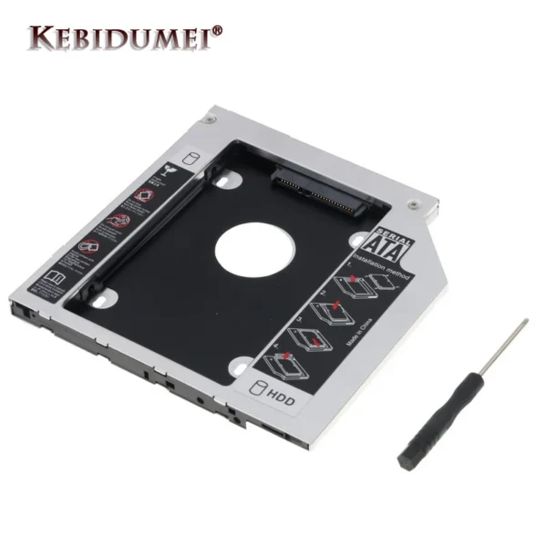 Hot 9.5mm 12.7mm Aluminum 2nd Second Hdd Caddy 9.5mm SATA 3.0 Optibay 2.5'' SSD DVD CD-ROM Enclosure Adapter Hard Disk Drive